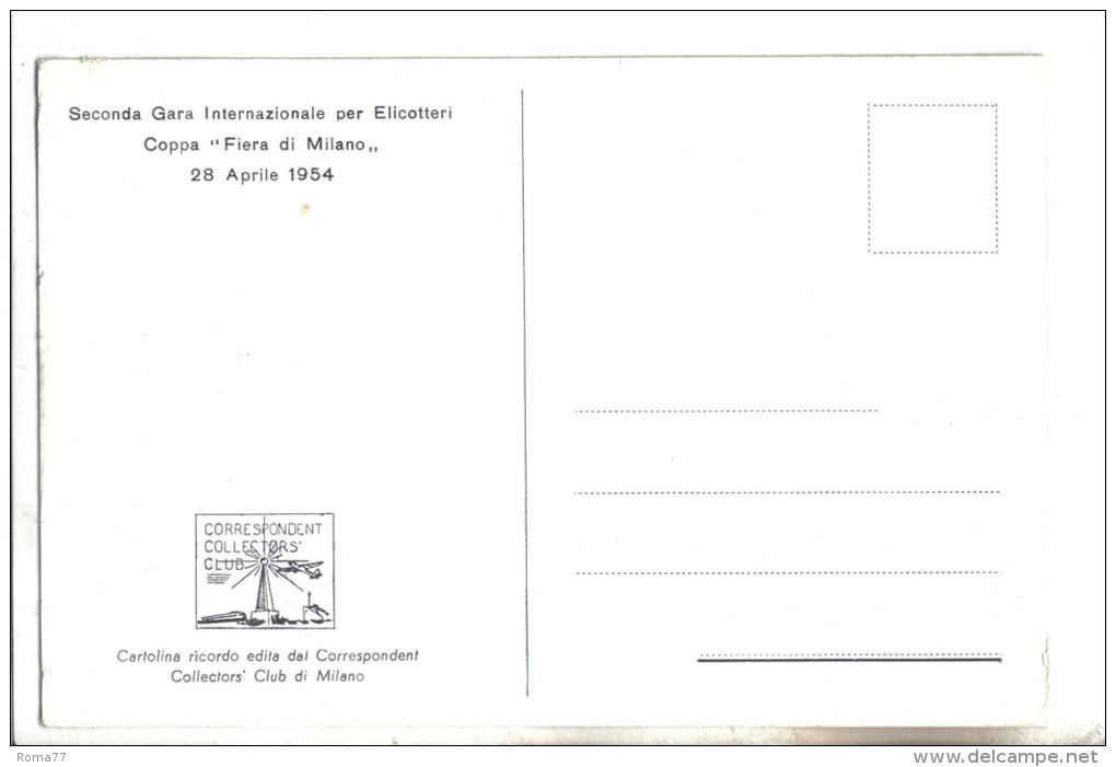 BOL569 - FIERA DI MILANO , Gara Internazionale Di Elicotteri 28/4/1954 - Elicotteri