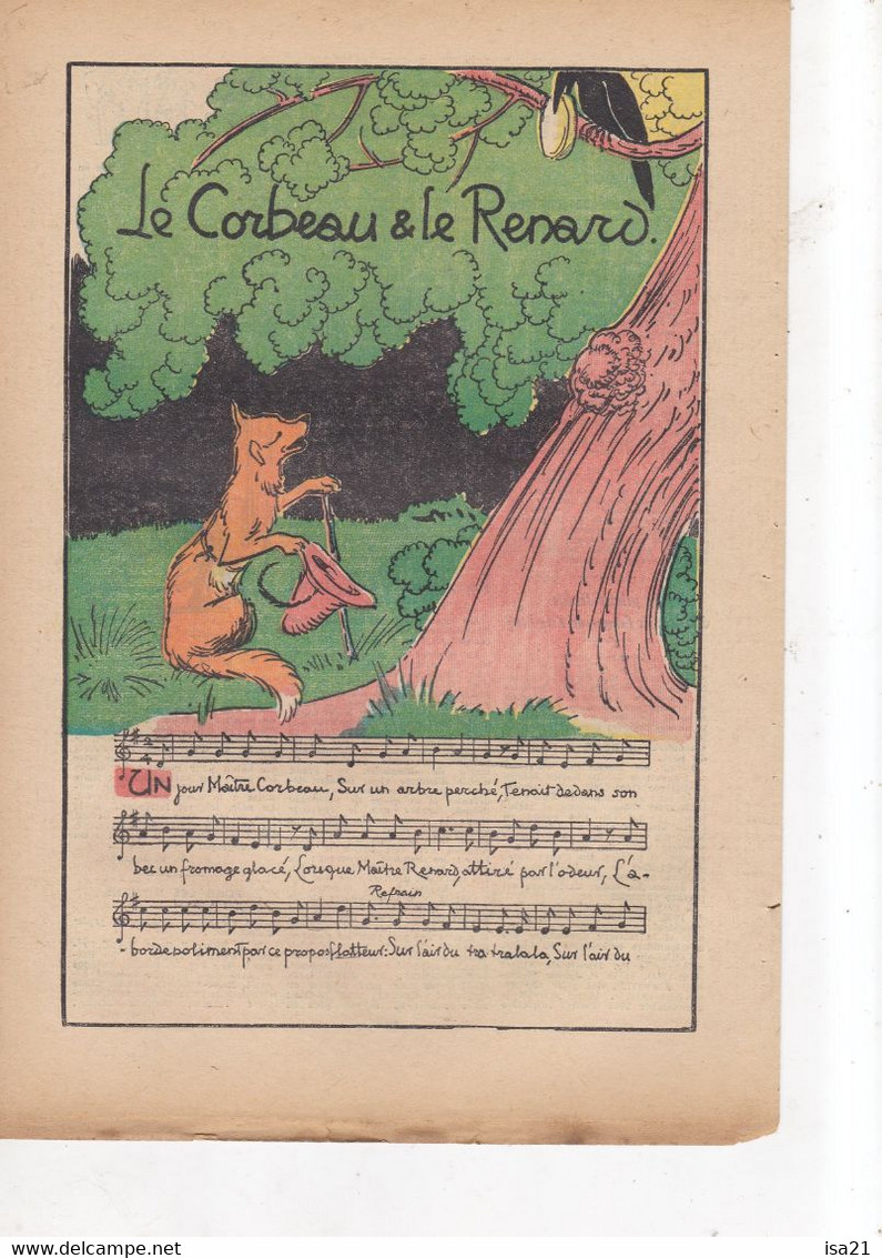 BERNADETTE: Revue Pour Les Jeunes Filles  30 Avril 1939  "LE COCHON D'INDE "  N° 487 Le Corbeau Et Le Renard - Bernadette