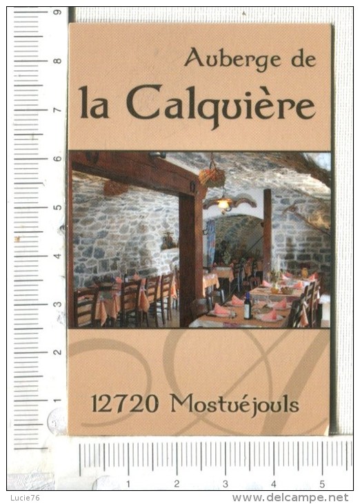 CARTONNETTE  Publicitaire  -   AUBERGE  De    LA CALQUIERE    - Mostuéjouls  12 - Plaques En Carton