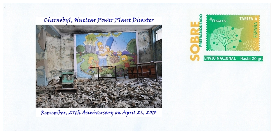 SPAIN, 2013 Chernobyl, Nuclear Power Plant Disaster - Remember, 27th Anniversary On April 26, 2013 - Nuclear Energy - Atoom