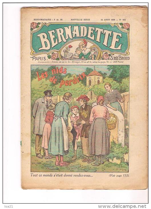 BERNADETTE: Revue Pour Les Jeunes Filles 13 Août 1939  " Les Nids De Perdrix ", Dolly Etc. N° 502 - Bernadette