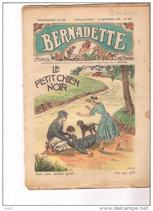 BERNADETTE: Revue Pour Les Jeunes Filles 24 Septembre 1939  " Le Petit Chien Noir " N° 508 - Bernadette