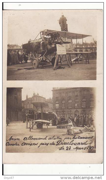 Carte Postale Photo Militaire Français AVION Allemand Abattu Près De DIEULOUARD à NANCY ?-23 Mars 1917-AVIATION-Guerre - Dieulouard