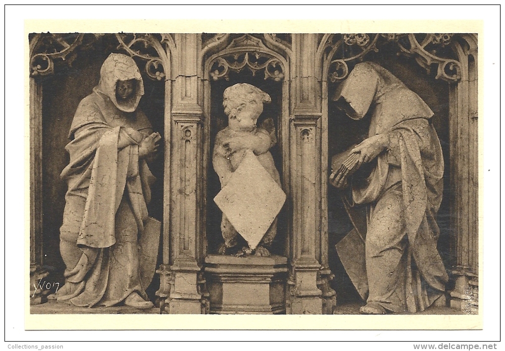 Cp, 01, Bourg, Eglise De Brou, Figures Du Mausolée De Marguerite De Bourbon - Eglise De Brou