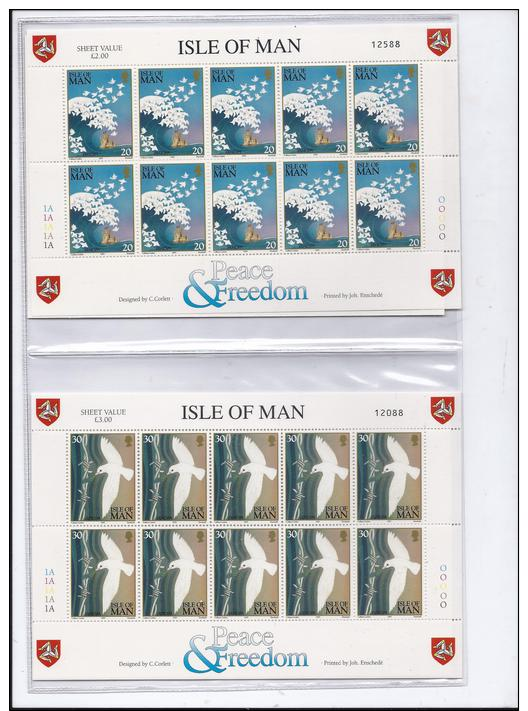 Man 1995 N°665/666** MNH Feuillet De 10 EUROPA Cote 30 Euro - Isle Of Man