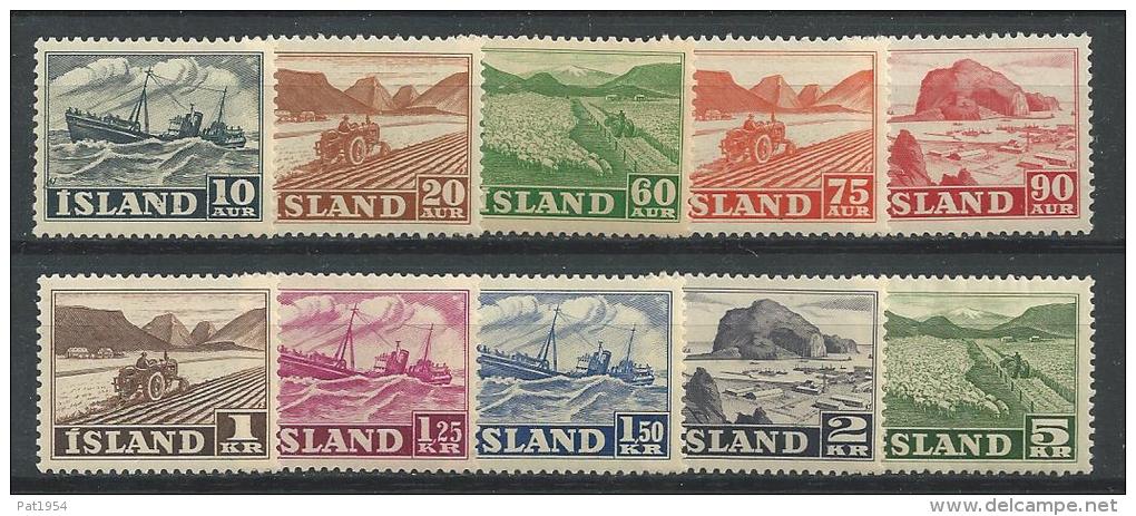 Islande 1950 N° 224/233  Neufs * MH.   Cote 120 Euros - Nuovi