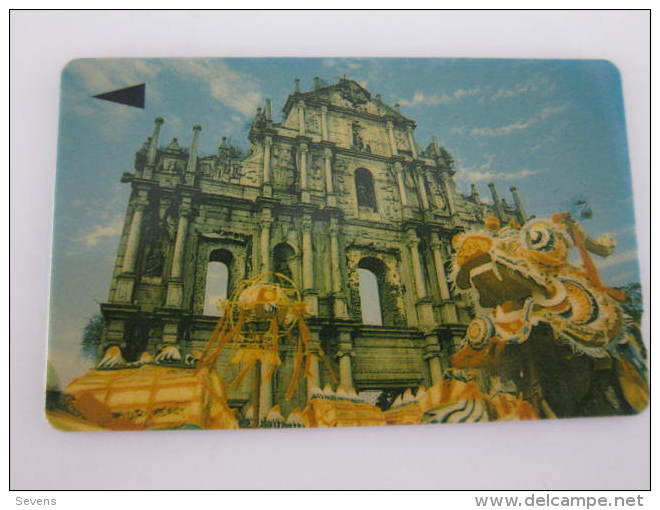 Macau GPT Magnetic Phonecard,1MACK Sao Paolo Church,first Issued,used - Macau