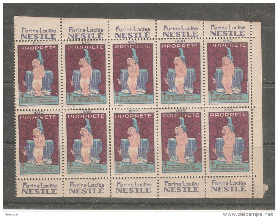 Bloque De Viñetas De Nestle 1930 - Antituberculeux