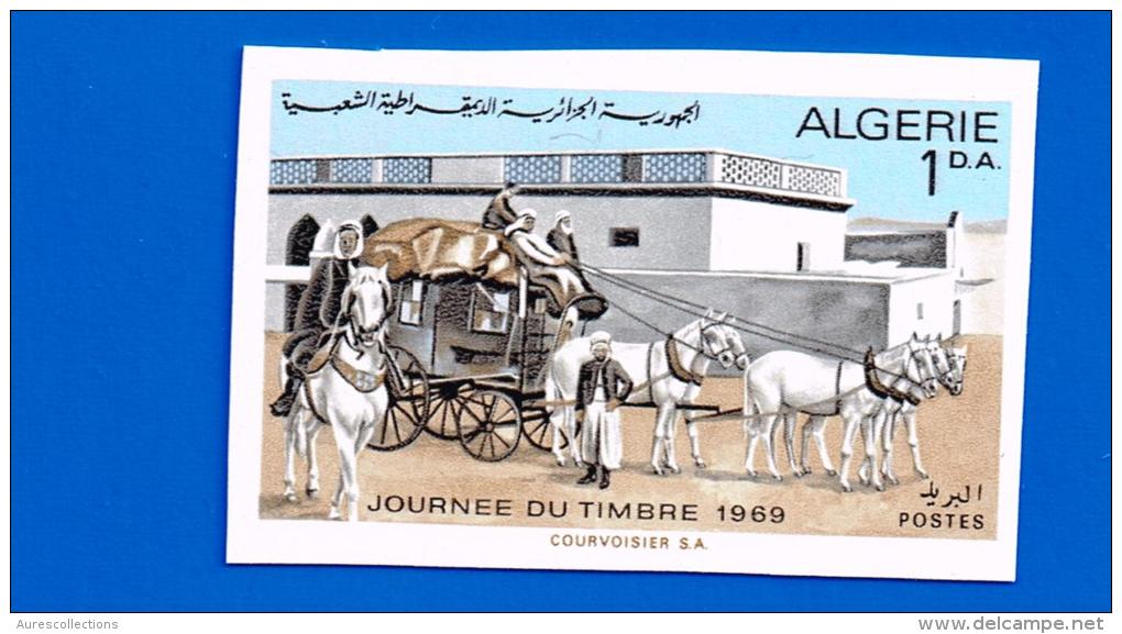 Algérie Algeria Journée Timbre Stamp Day Diligence Cheval Pferd Horse Caballo Non Dentelée ND Imperforate Imperf - Diligences