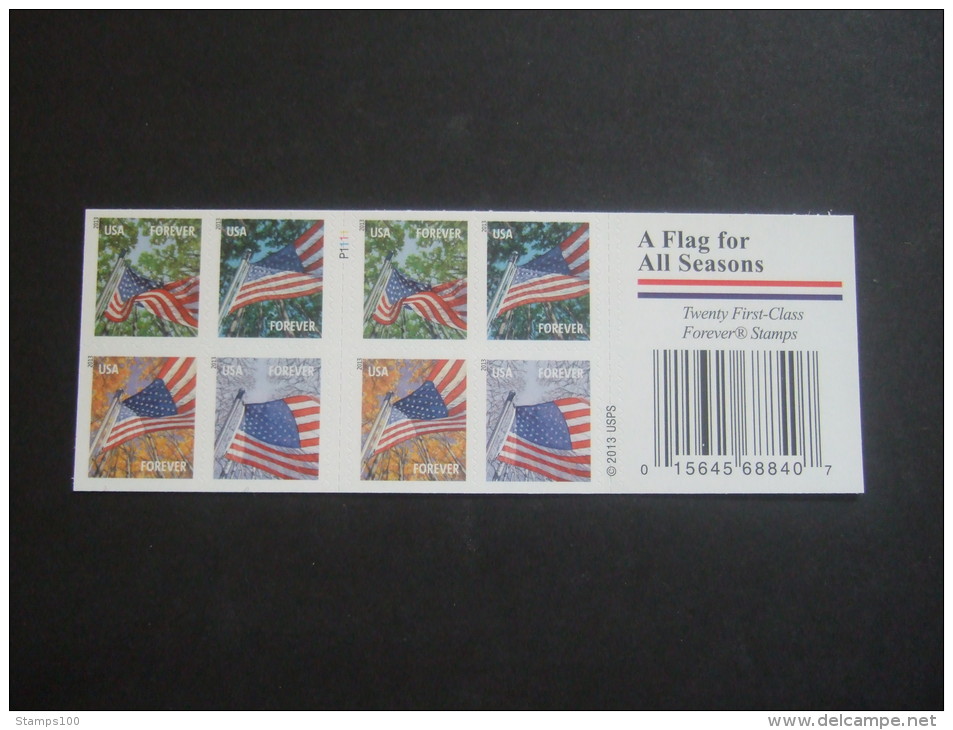 US  2013   FLAG FOR ALL SEASONS  BOOKLET APU  Double Sided    MNH **    (1013000-710) - Unused Stamps