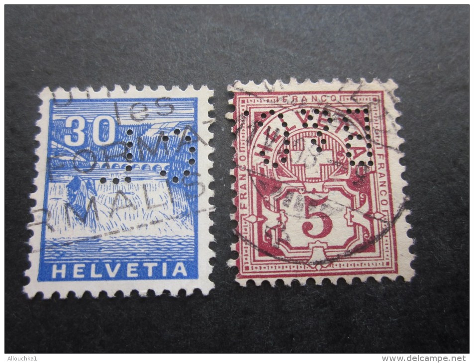 Timbres Suisse Helvetia Perfurado Perforé Perforés Perfin Perfins &gt;&gt; Stamp Perforated PERFORE  &gt; Trés Bien - Gezähnt (perforiert)