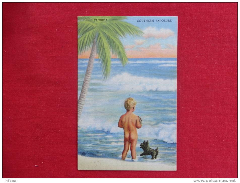- Florida Child With His Dog  Southern Exposure Not Mailed  --  Ref  1045 - Daytona