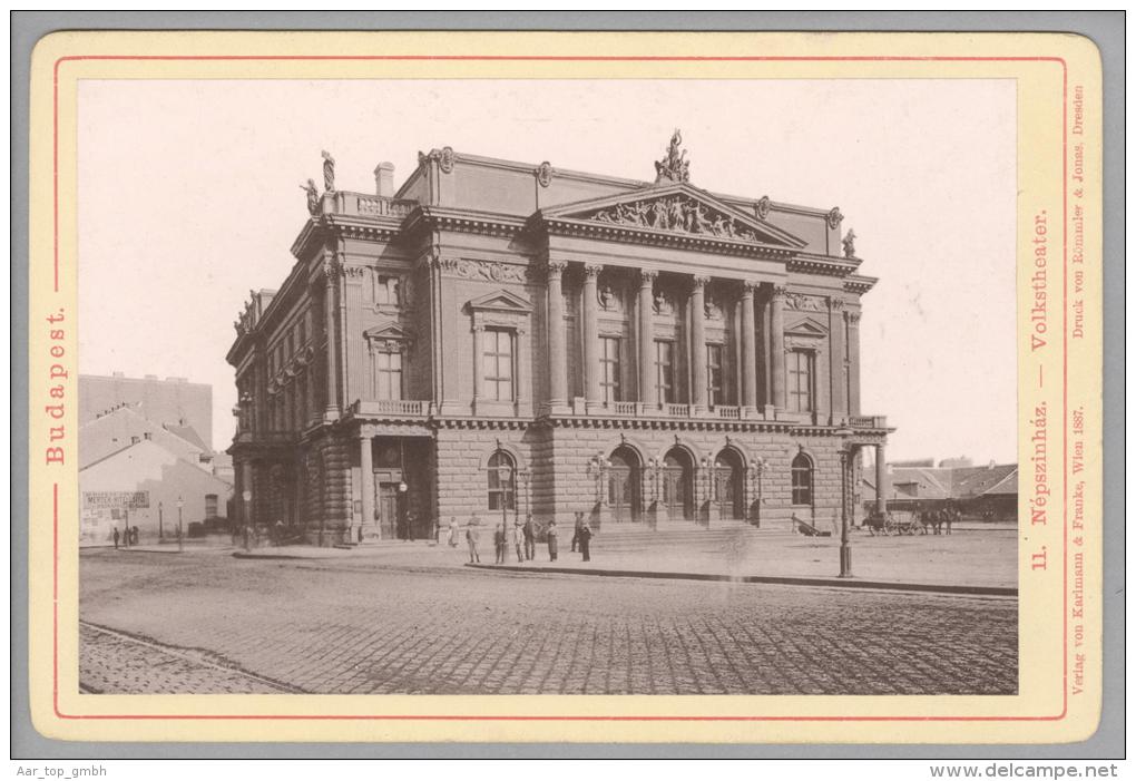 Foto ~1887 Ungarn Budapest Volkstheater "Karlmann & Franke" - Anciennes (Av. 1900)