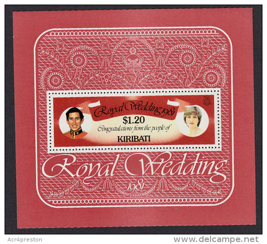 A0266 KIRIBATI 1981, SG MS155, R1,50 Royal Wedding Prince Charles Lady Diana MNH - Kiribati (1979-...)