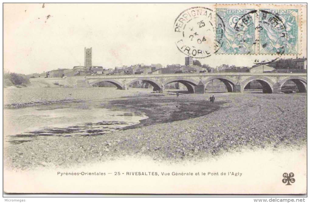 RIVESALTES - Vue Générale Et Le Pont De L'Agly - Rivesaltes