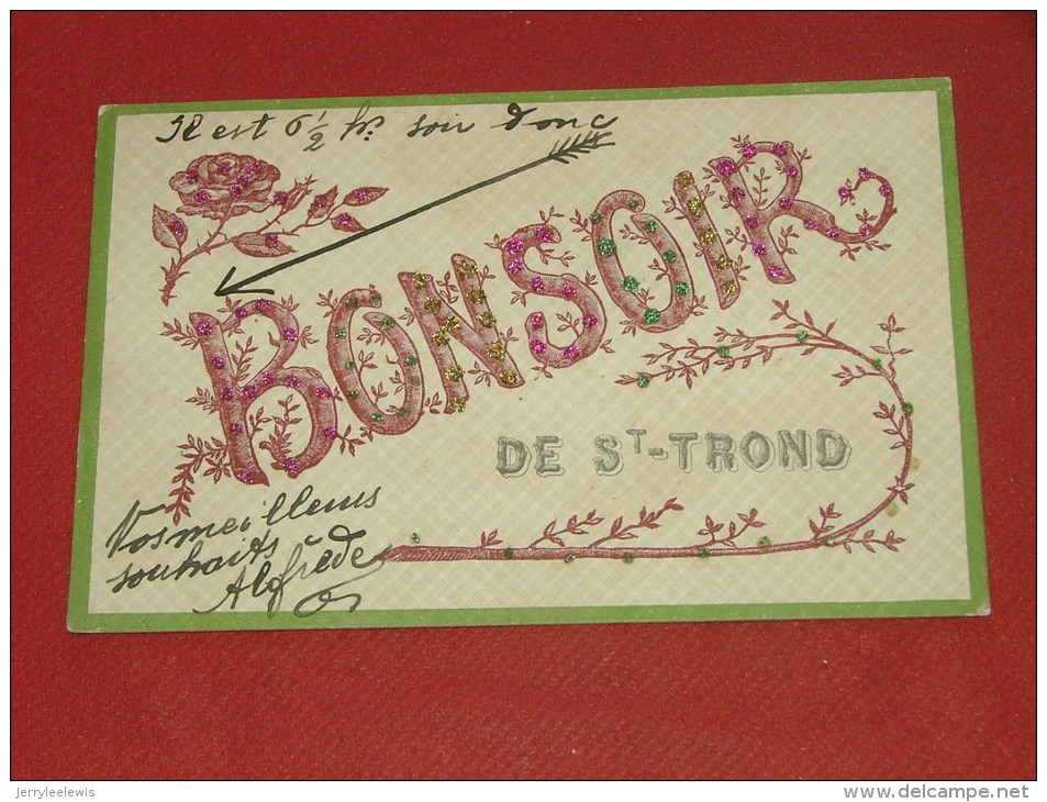 SINT TRUIDEN - SAINT TROND - " Bonsoir De St Trond " - (carte Perlée)  -  1906 - Sint-Truiden