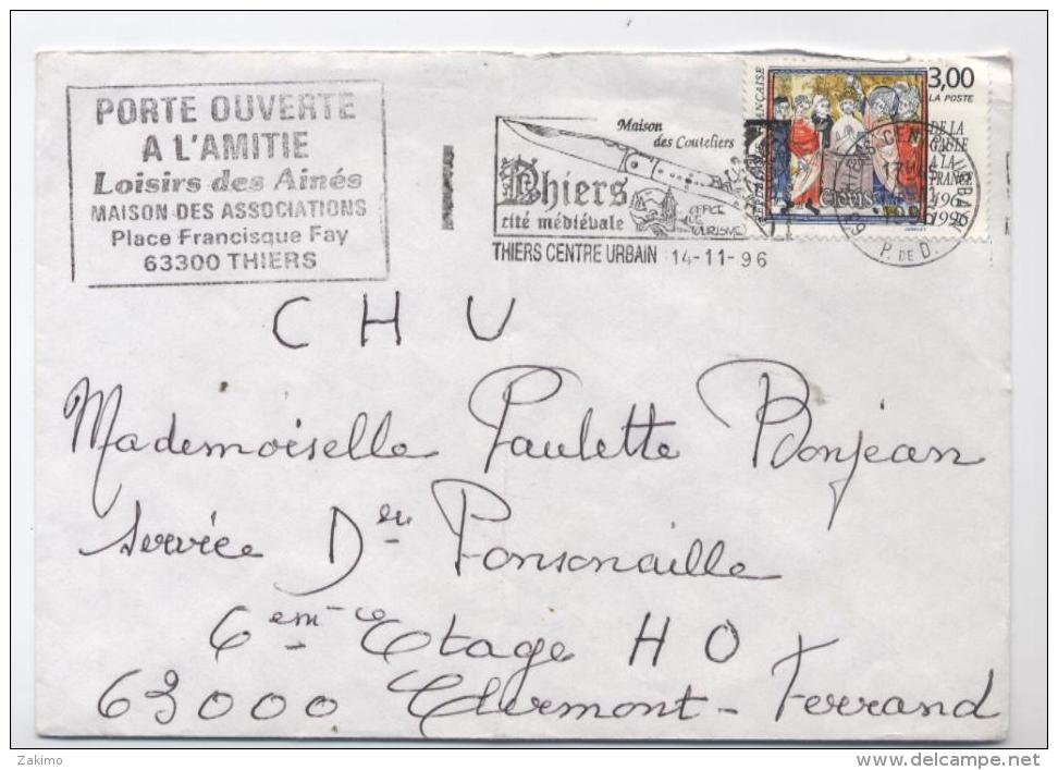 LETTRE  1960--THIERS 1996 -AB3 - Storia Postale