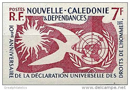NEW CALEDONIA 1958 HUMAN RIGHTS SC# 306 IMPERF VF MNH  (DE0177) - Neufs