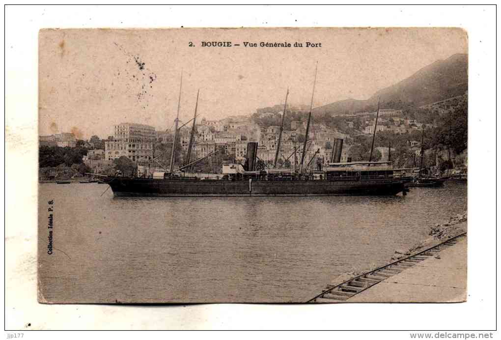 Wilaya De Béjaïa Vue Generale Du Port De Bougie Avec Joli Bateau De Commerce Collection PS N° 2 Ecrite En  1906 - Bejaia (Bougie)