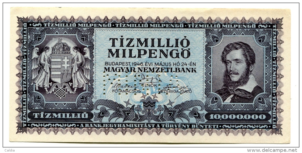 Hongrie Hungary Ungarn 10.000.000 MilPengo 1946 AUNC "" MINTA "" SPECIMEN "" - Ungarn