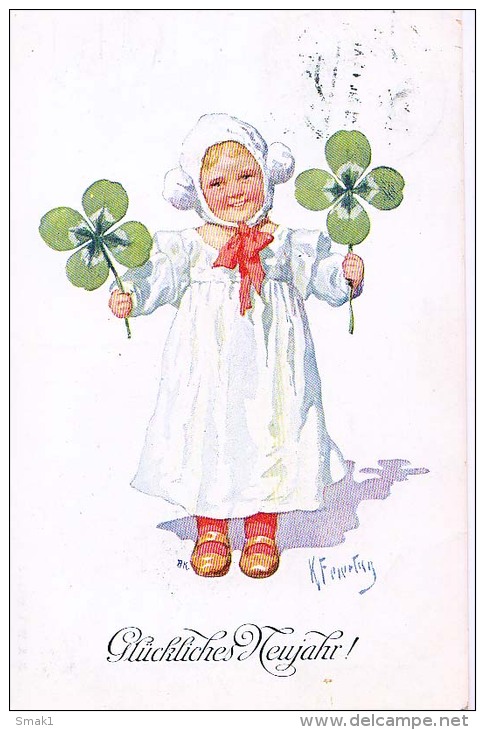 NEW YEAR,LITTLE GIRL WITH CLOVER - Feiertag, Karl