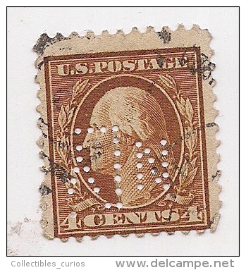 U.S.A. 2¢brown Perfin Washington VFU 1890-1895 Approx - Used Stamps