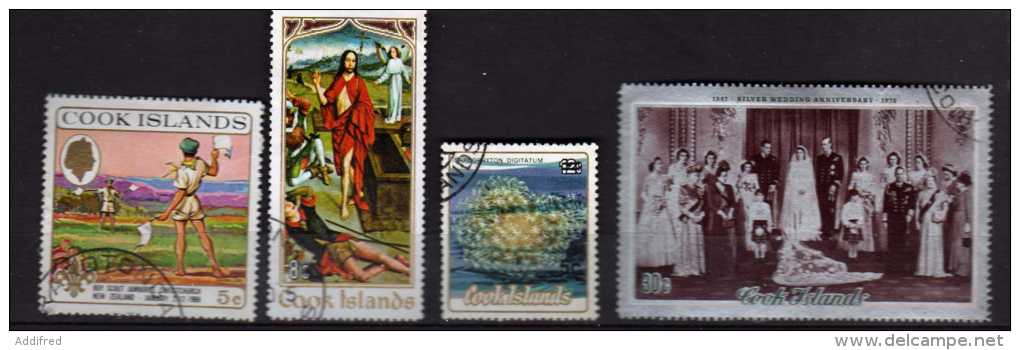 Cook Islands 4 Timbres  Oblitérés  (209) - Cook