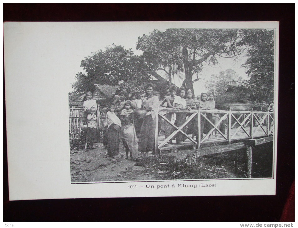 ALB1 - LAOS - UN PONT A KHONG - CARTE PRECURSEUR - Laos