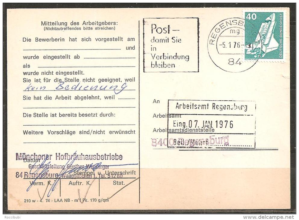 = BRD - Ganzsache/Postkarte O = Regensburg - Cartes Postales - Oblitérées
