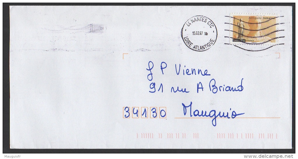 DF / FRANCE SUR LETTRE / AUTOADHÉSIF 109 ( 4007 ) ART ANTIQUITÉ ROMAINE / STATUE DE JUNON - Lettres & Documents