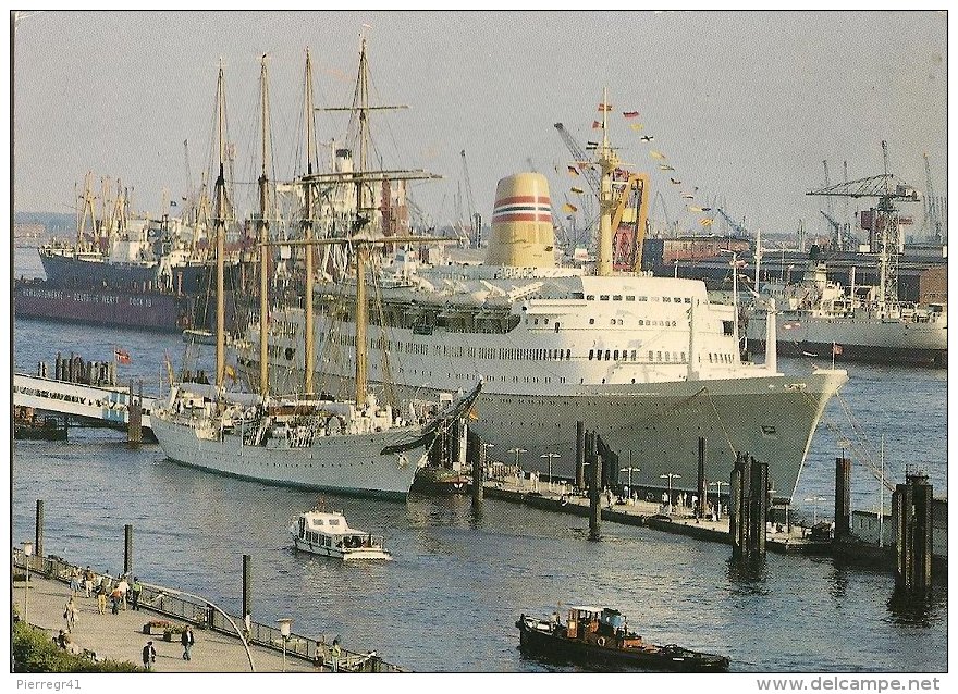 CPA-1980-ALLEMAGNE-HAMBOU RG-PORT -FERRY -GRAND VOILIER---T BE - Harburg