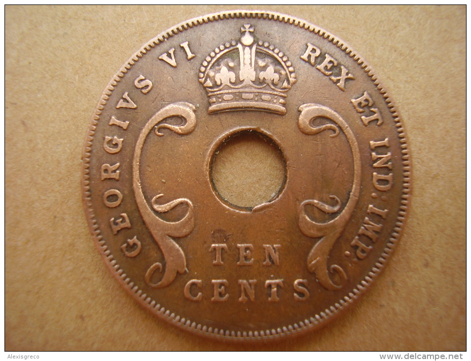 BRITISH EAST AFRICA USED TEN CENT COIN BRONZE Of 1941 - GEORGE VI. - Colonia Británica