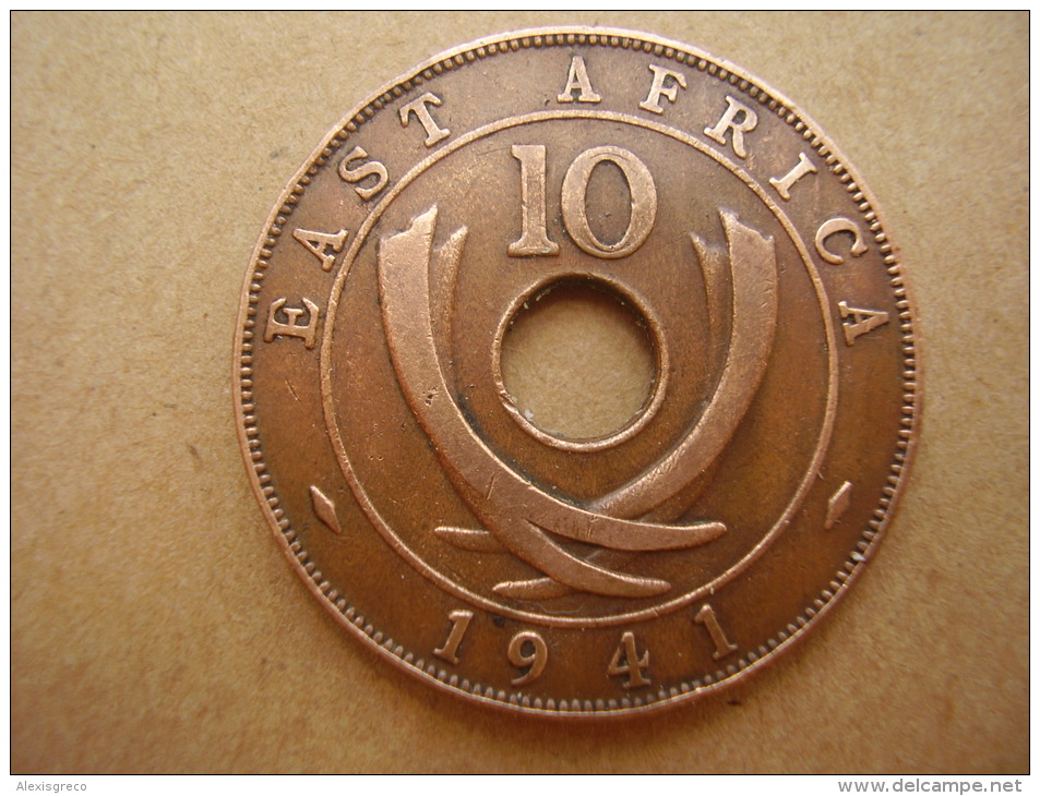 BRITISH EAST AFRICA USED TEN CENT COIN BRONZE Of 1941 - GEORGE VI. - Colonia Británica