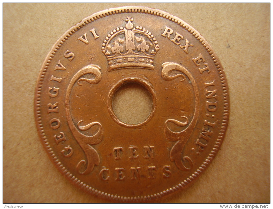 BRITISH EAST AFRICA USED TEN CENT COIN BRONZE Of 1937 KN - GEORGE VI. - British Colony