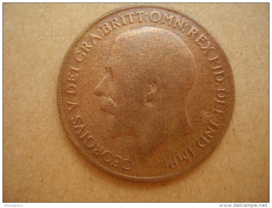 Great Britain 1916 GEORGE V  ONE PENNY  USED POOR CONDITION. - Other & Unclassified