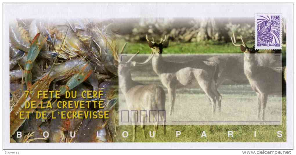 PAP De 2003 Avec Timbre "Cagou Volet  Type Lisiak" Et Illust. "7e Fête Du Cerf, De La Crevette Et De L'Ecrevisse" - Prêt-à-poster