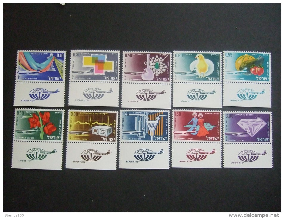 ISRAEL  AIR MAIL  1968  YVERT  A 38/47      MNH **     (P22-300) - Airmail