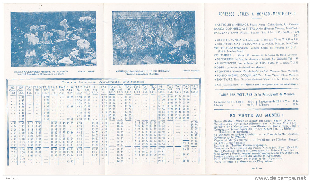 MONACO // MUSEE OCEANOGRAPHIQUE  / DEPLIANT SOUVENIR / Guide, Horaires , Tarifs - Ozeanographisches Museum