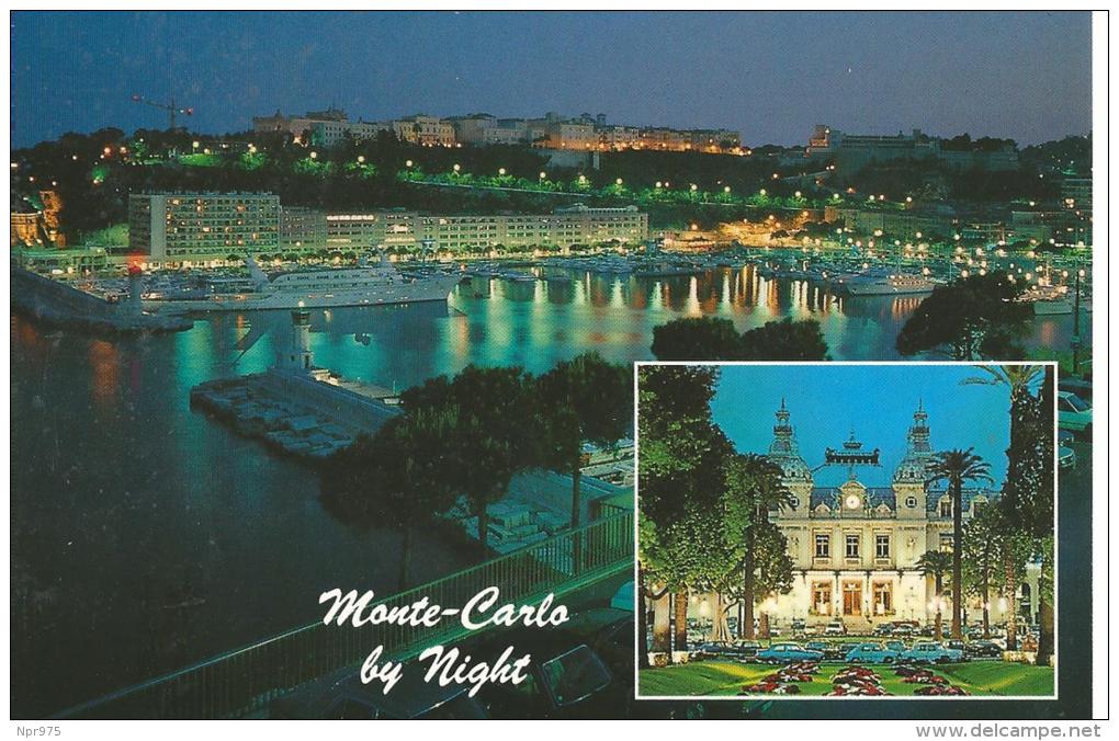 Monaco Ses Fleurs   Voitures Bateaux   Le Port La Nuit - Porto