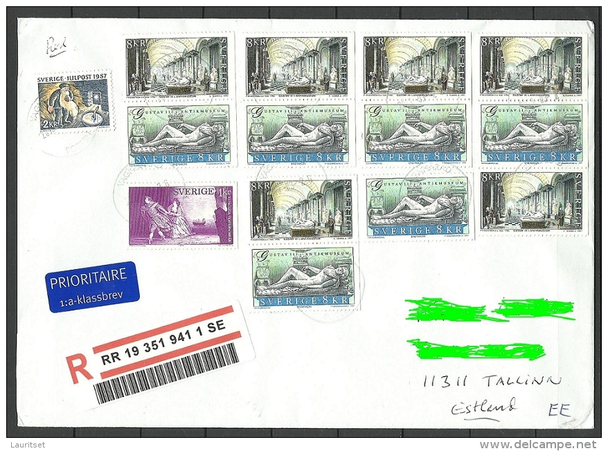 SCHWEDEN Sweden Sverige 2013 Registered Air Mail Cover To Estland Estonia Estonie - Briefe U. Dokumente