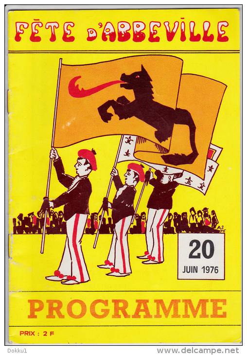 Fête D´Abbeville - 20 Juin 1976 - Programme. - Picardie - Nord-Pas-de-Calais