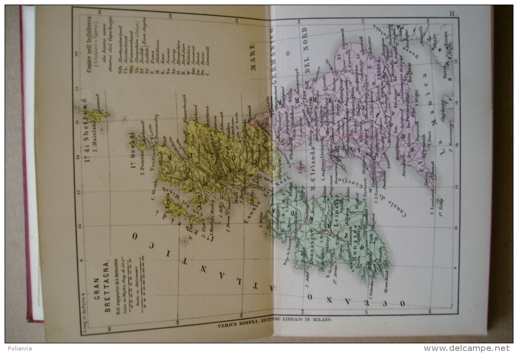 PBU/50 Kiepert ATLANTE Geografico Universale Hoepli 1880 - Altri & Non Classificati