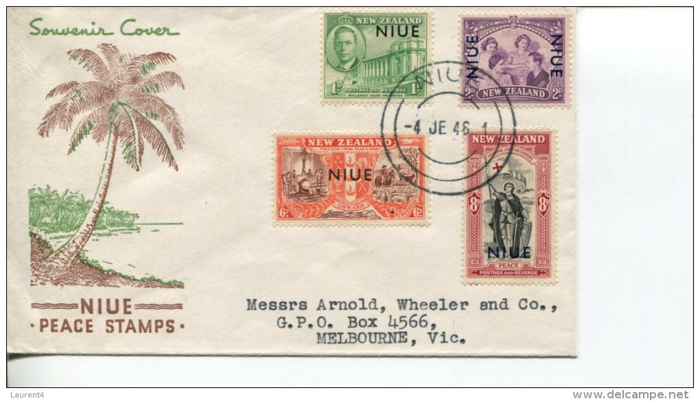 (324) Niue Peace Stamps FDC Cover 1946 - Niue