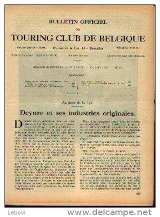 Dans « Touring  Club De Belgique» 01/08/1931 : « DEYNZE Et Ses Industries Originales» - Autres & Non Classés