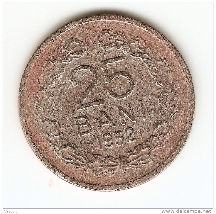 25 BANI - 1952 -REPUBLICA POPULARA ROMANA--SERRATED  EDGE - Romania