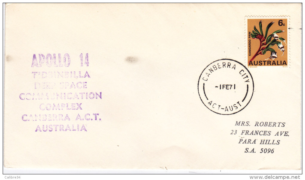 APOLLO 14  Tidbinbilla Deep Space Communication CANBERRA AUSTRALIA  1 Février 1971 - Océanie