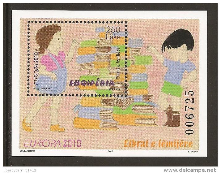 ALBANIA - EUROPA 2010 -TEMA ANUAL " LIBROS INFANTILES".- HOJITA BLOQUE  (PERFORATED) - 2010