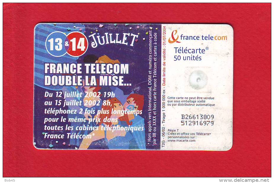 87 - Telecarte Publique 14 Juillet 2 (F1222) - 2002