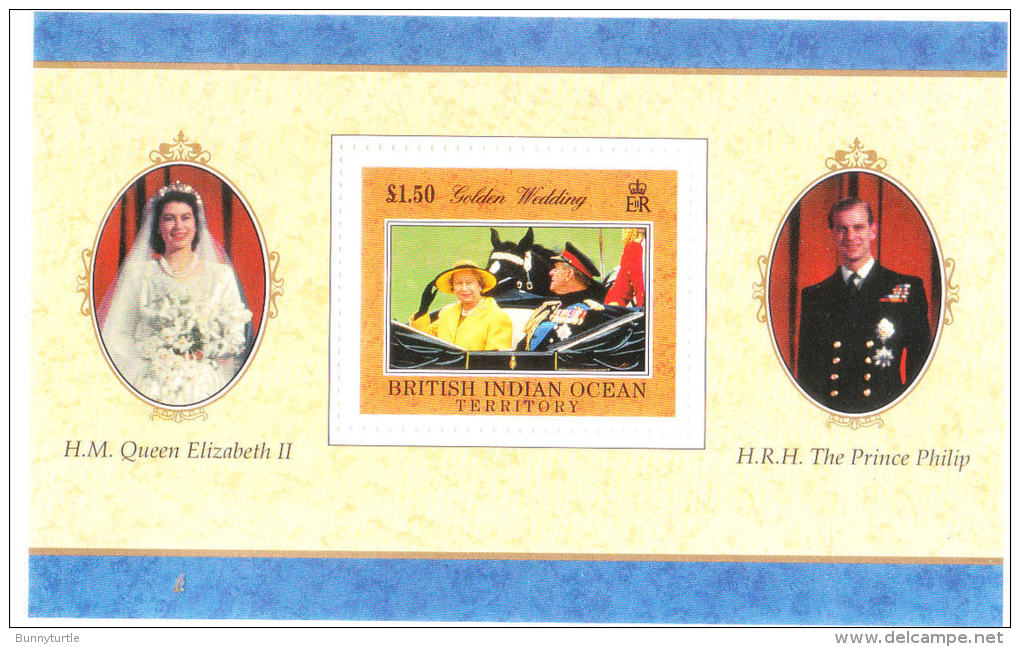 British Indian Ocean Territority BIOT 1997 Golden Wedding QE S/S MNH - British Indian Ocean Territory (BIOT)