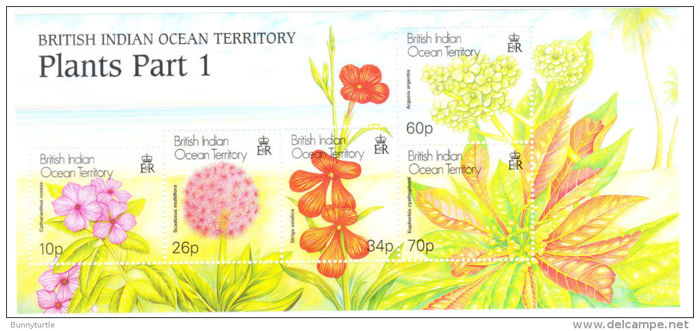 British Indian Ocean Territority BIOT 2001 Plants S/S MNH - Britisches Territorium Im Indischen Ozean